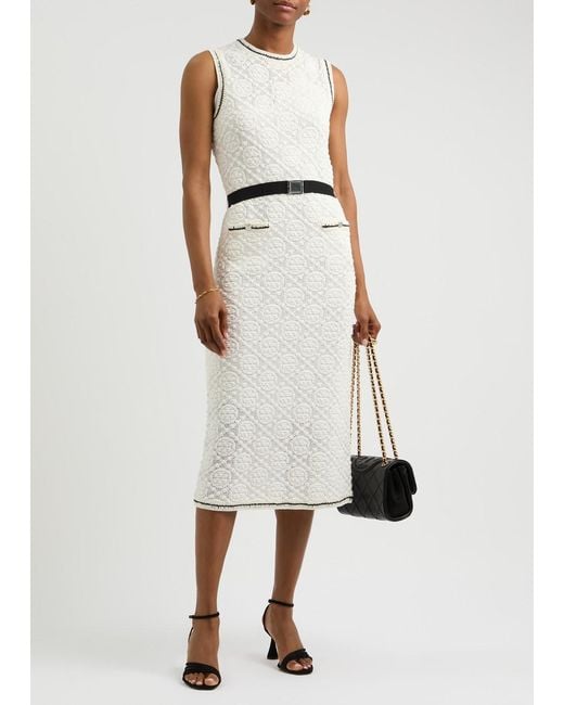 Tory Burch White Dress Tory Burch Women's 100% Linen Cream/White Classy  Gold Buttons Midi
