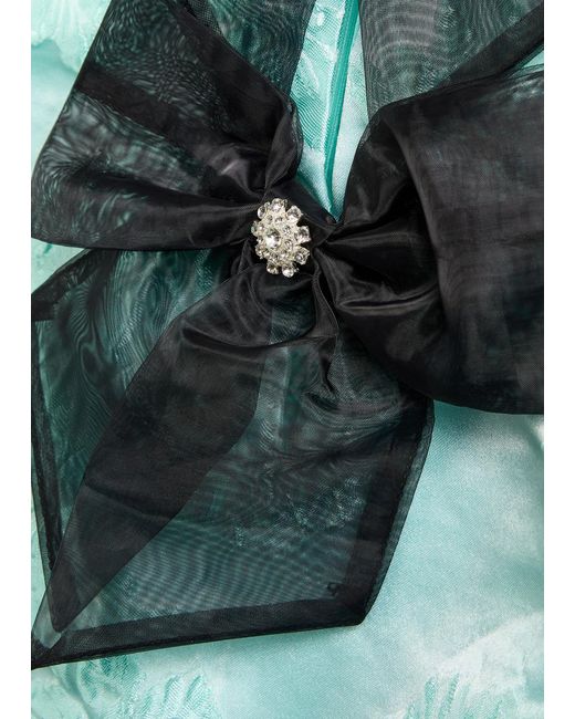 Sister Jane Green Waters Edge Bow-Appliquéd Cloqué Mini Dress