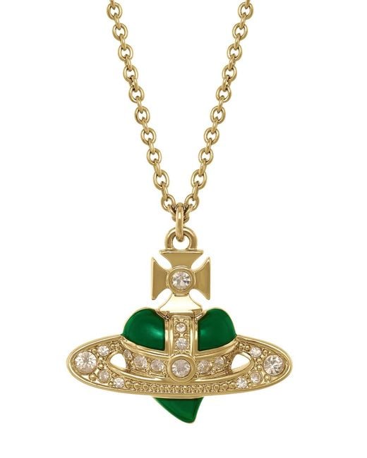 Vivienne Westwood Metallic New Diamante Heart Necklace