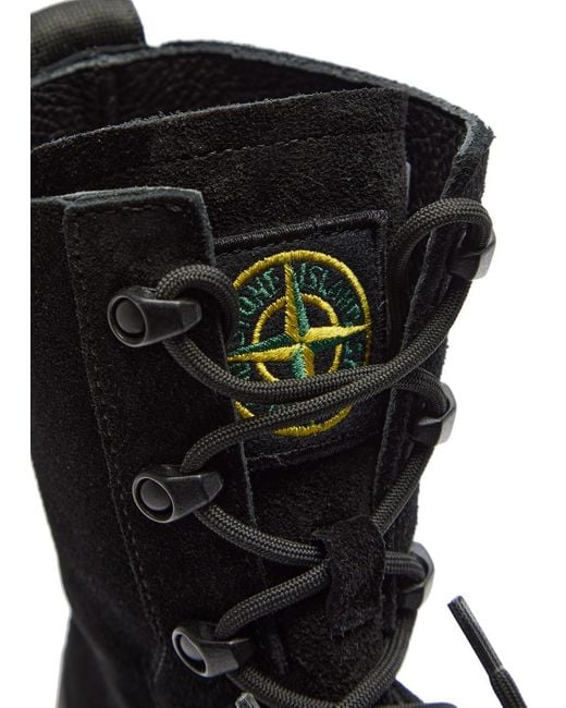 Stone Island Black Suede Hiking Boots for men