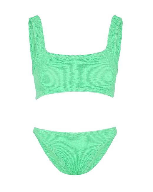 Hunza G Green Xandra Seersucker Bikini