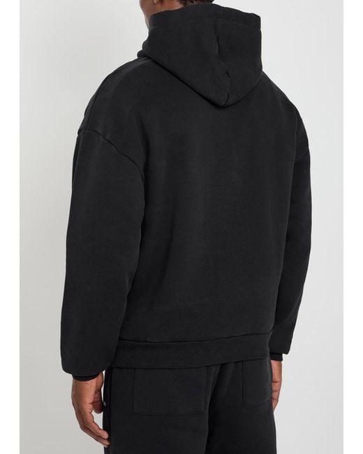 MKI Miyuki-Zoku Black Uniform Hooded Cotton-Blend Sweatshirt for men