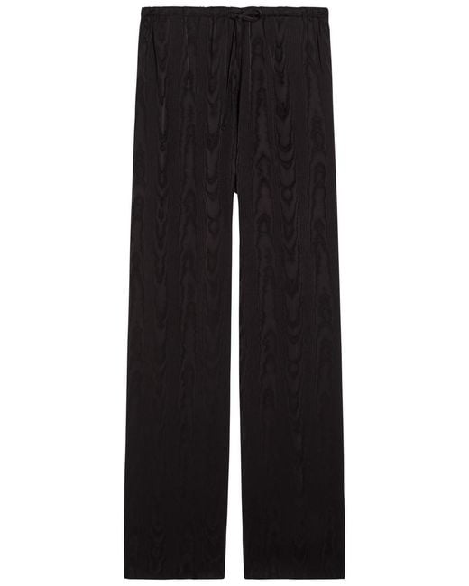 Dries Van Noten Black Puvis Moiré-Jacquard Woven Trousers