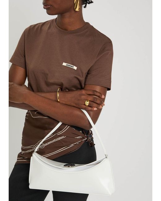 Jacquemus White Le Calisson Glossed Leather Shoulder Bag