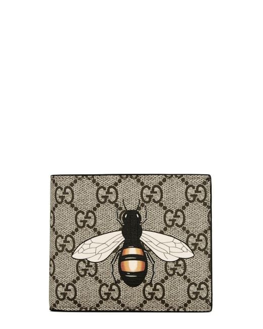 Gucci Multicolor Bee Print GG Supreme Wallet for men