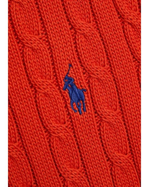 Polo Ralph Lauren Logo-Embroidered Cable-Knit Cotton Vest