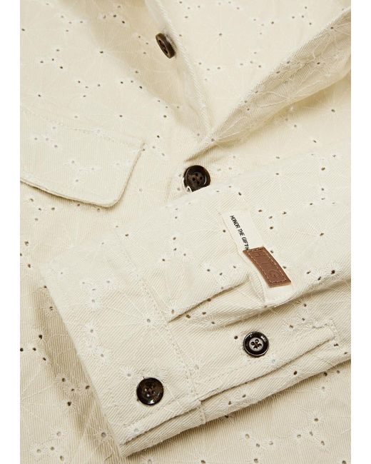 Honor The Gift Natural Legacy Eyelet-Embroidered Cotton Overshirt for men