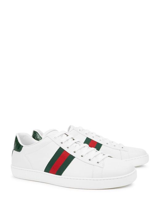 Gucci White New Ace Leather Sneakers