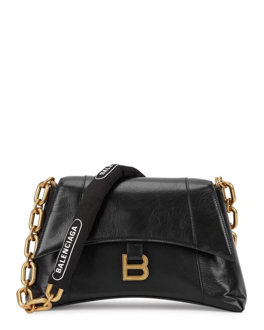 Balenciaga Downtown Small Black Leather Shoulder Bag | Lyst UK