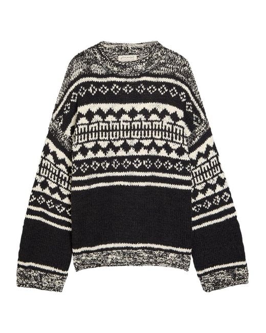 Free People Black Dani Patterned Cotton-Blend Jumper
