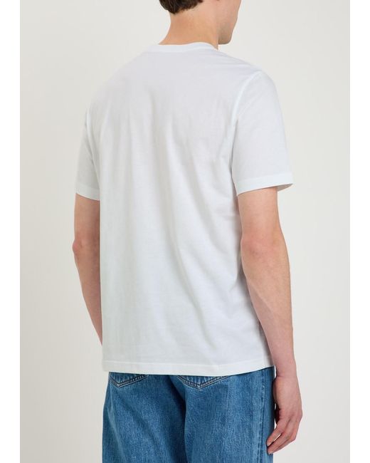 Paul Smith White Appliquéd Cotton T-Shirt for men