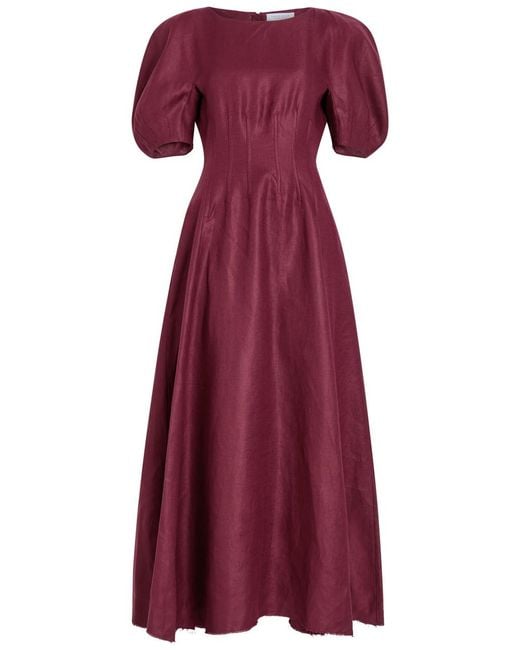 Gabriela Hearst Yellow Ranya Linen Maxi Dress