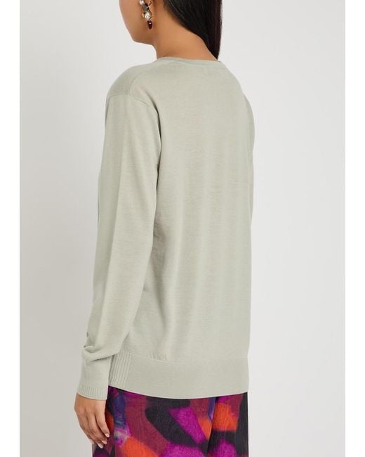 Dries Van Noten White Tuomas Merino Wool Jumper