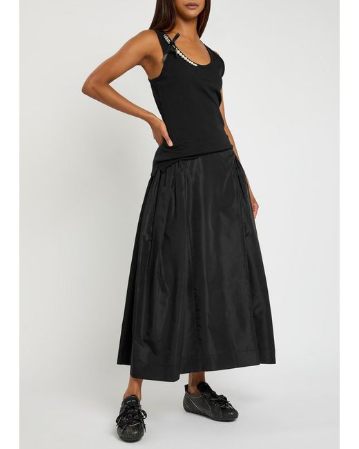 Simone Rocha Black Pearl Chain Sculpt Cotton Tank