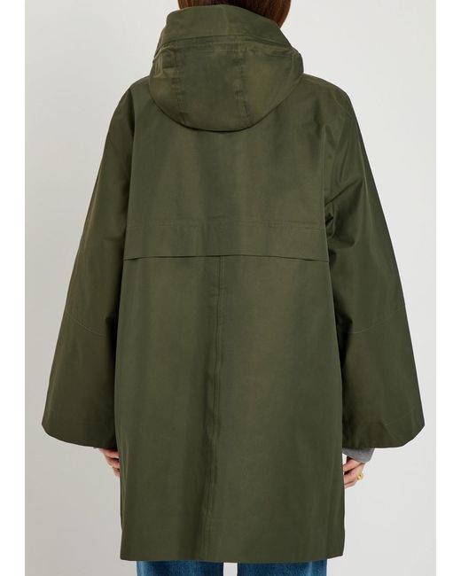 Barbour Green Arla Waterproof Hooded Cotton-Blend Jacket