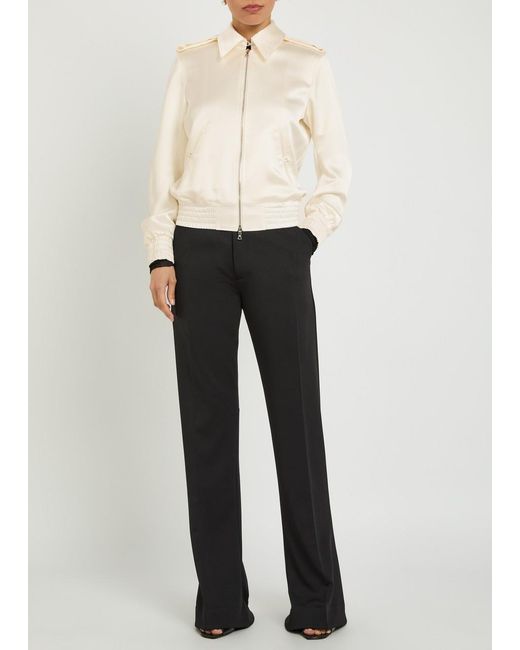 AARON ESH Natural Blouson Satin Flight Jacket