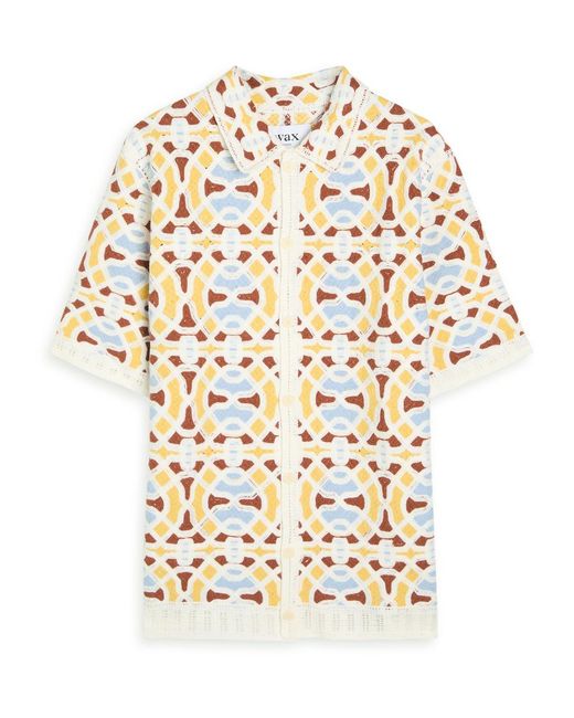 Wax London White Dorset Patterned Crochet Cotton-Blend Shirt for men