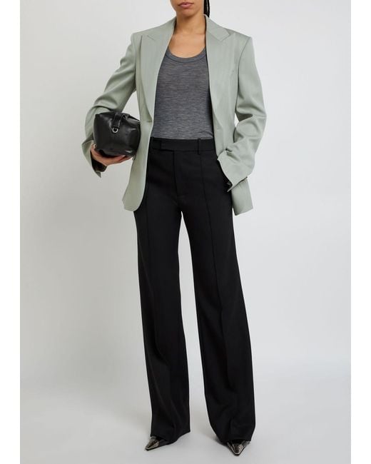 Stella McCartney Gray Single-Breasted Wool Blazer