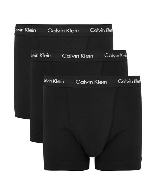 Calvin Klein Black Logo Stretch-cotton Trunks for men