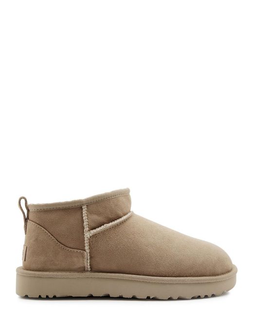 Ugg Brown Classic Ultra Mini Suede Ankle Boots