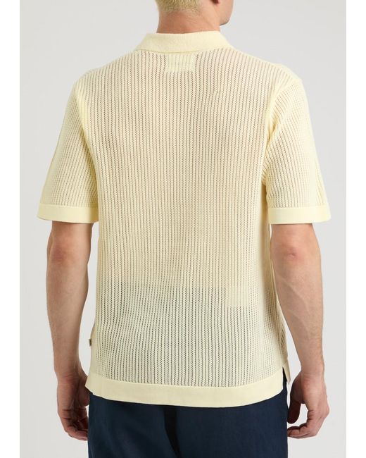 NN07 Natural Huxley Open-Knit Cotton-Blend Polo Shirt for men