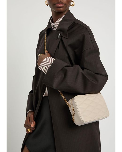 Saint Laurent Natural Small Quilted Leather Camera Bag