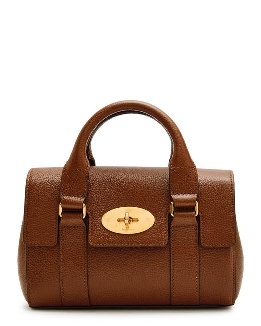 Mulberry Brown Mini Heritage Bayswater Grained Leather Cross-Body Bag