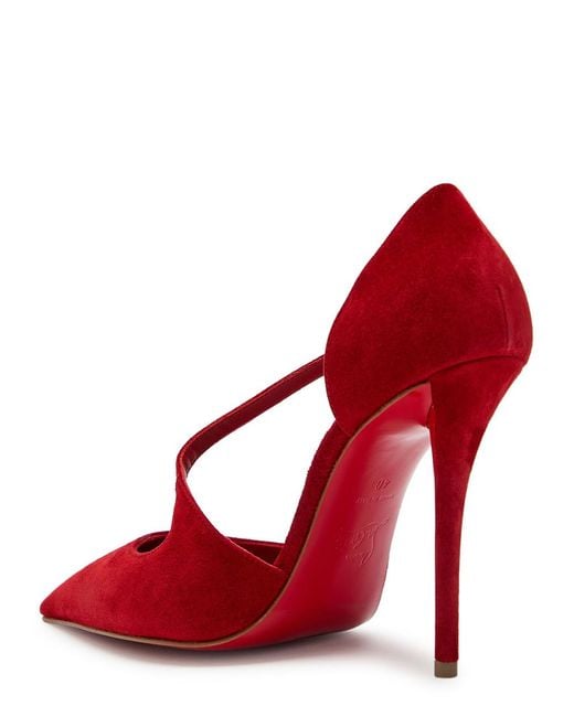 Christian Louboutin Red Miss Ziggyta 100 Suede Pumps