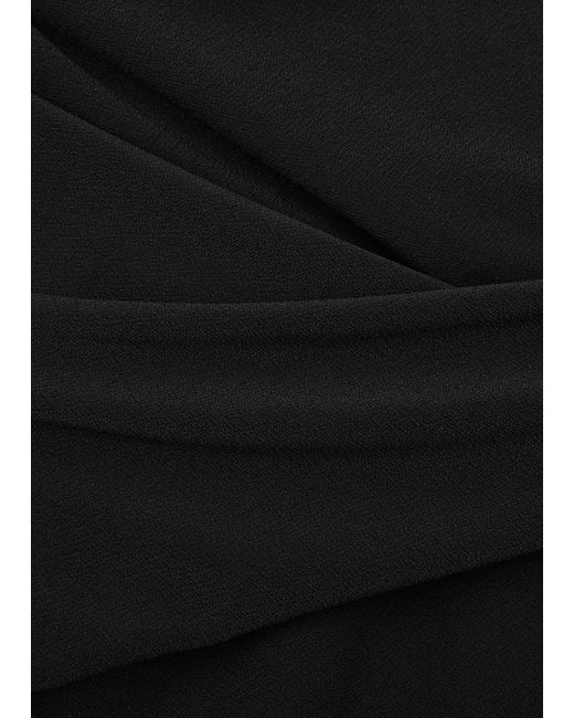 Talbot Runhof Black Wrap-effect Gown