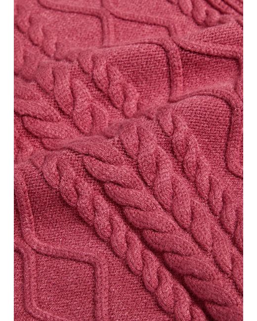 Varley Red Joilette Roll-Neck Cable-Knit Vest