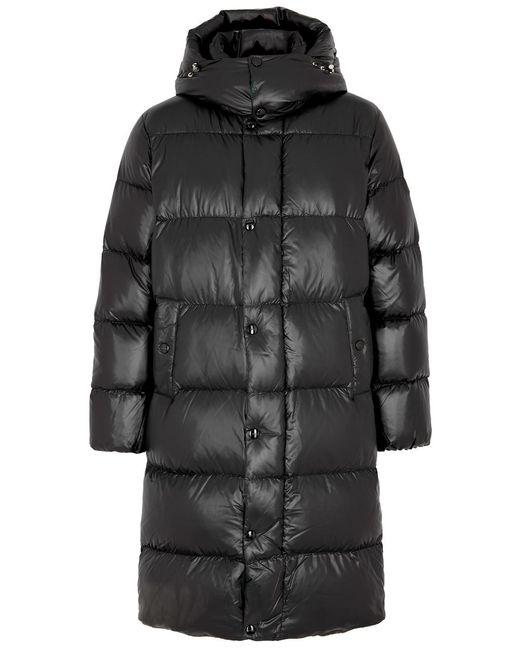 Duvetica Black Timavo Quilted Glossed Shell Coat for men