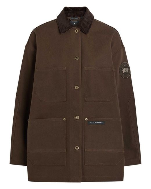 Canada Goose Brown Beaumont Corduroy-Collar Canvas Coat