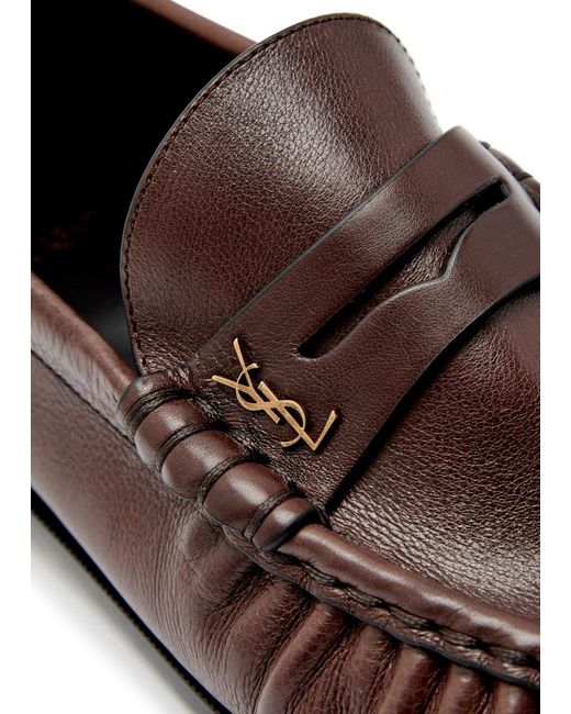 Saint Laurent Brown Le Loafer 15 Leather Loafers