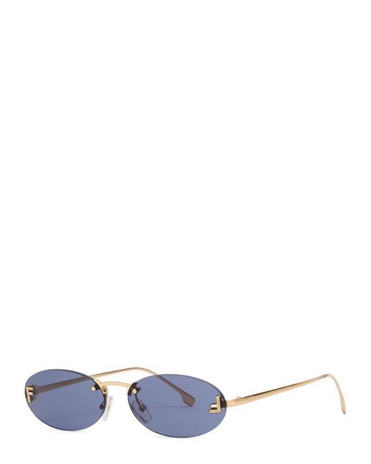 Fendi Blue Oval-Frame Sunglasses