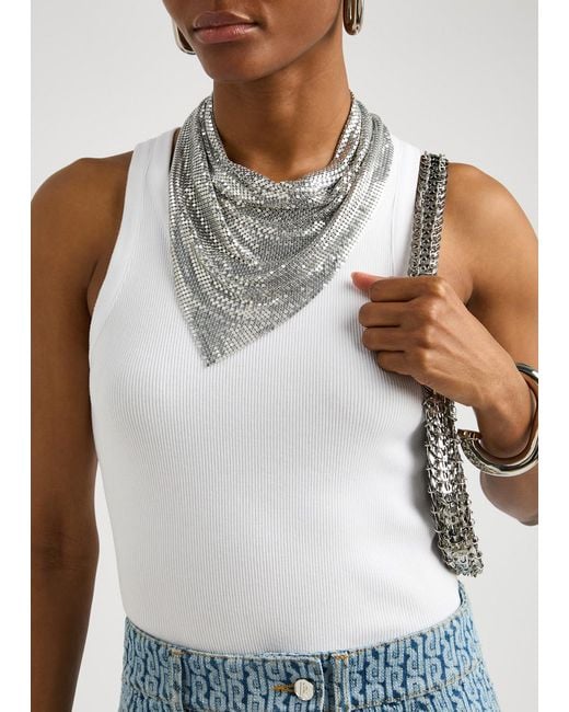 Rabanne Gray Pixel Chainmail Scarf