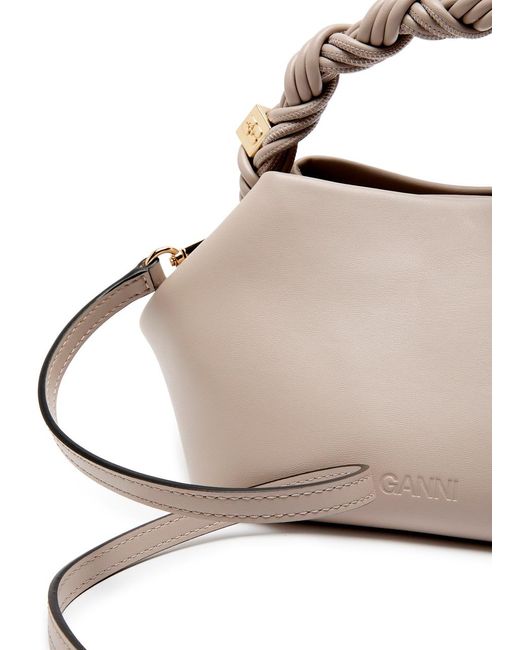 Ganni Metallic Bou Small Leather Top Handle Bag