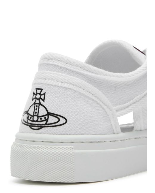 Vivienne Westwood White Brighton Cut-Out Canvas Sneakers