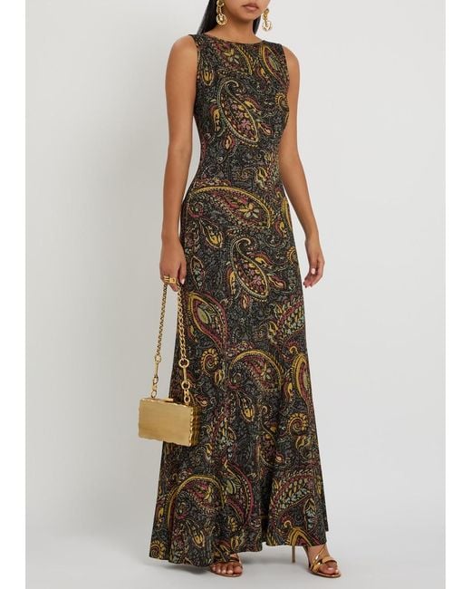 Etro Multicolor Paisley-Jacquard Fine-Knit Maxi Dress