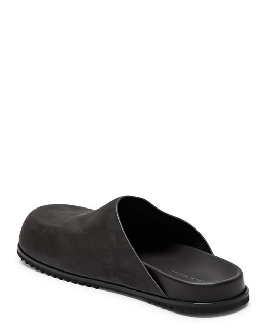 Rick Owens Black Nubuck Sliders for men