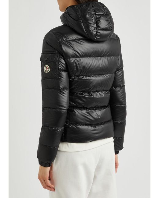 Moncler Black Gles Hooded Quilted Shell Jacket
