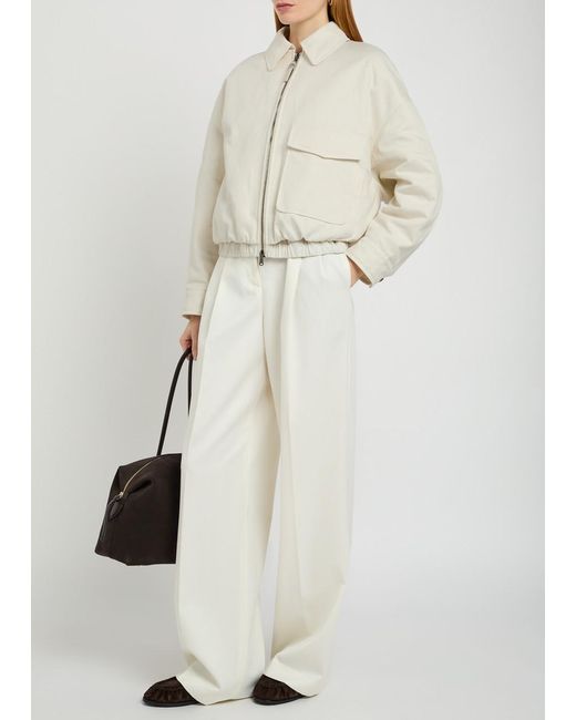 Brunello Cucinelli Natural Padded Cotton-Blend Jacket
