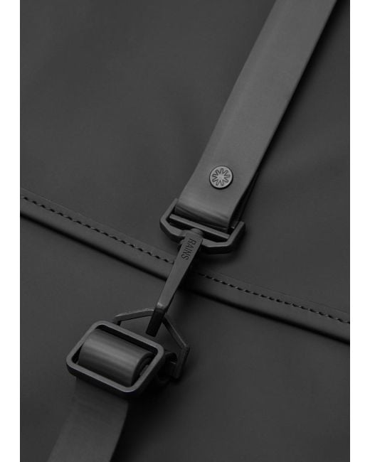 Rains Black Mini Rubberised Backpack