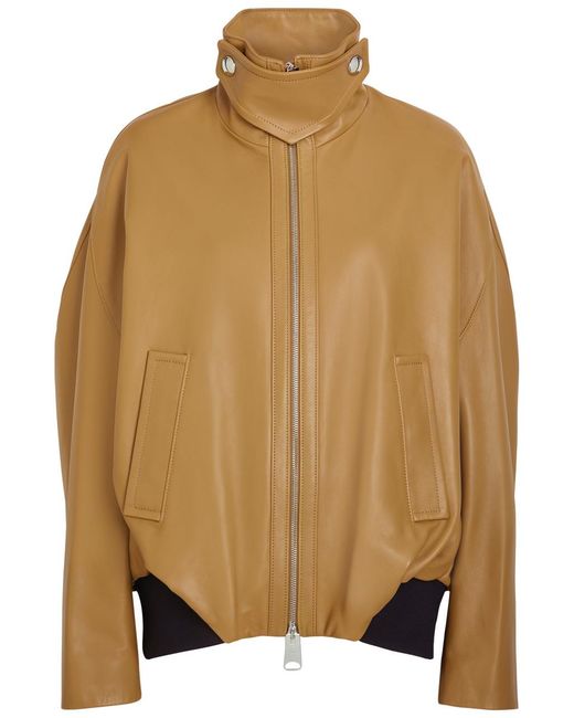 Khaite Brown Hamett Leather Jacket