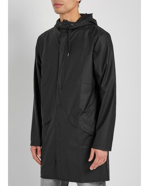 Rains Black Long Waterproof Raincoat for men