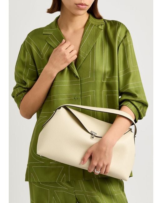 Totême  Natural T-Lock Leather Top Handle Bag