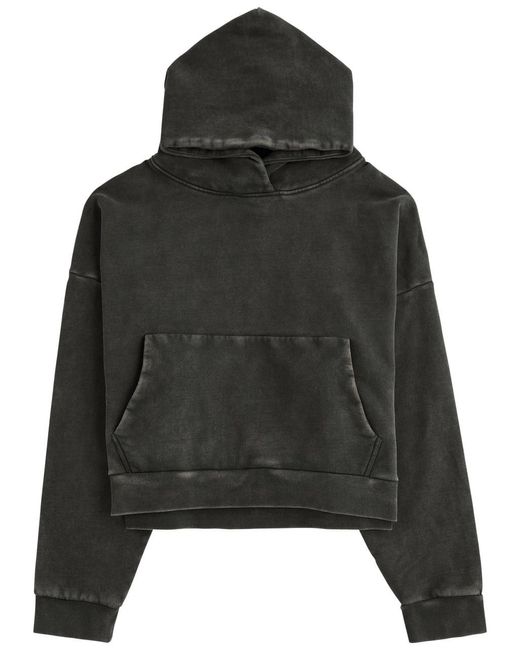 Entire studios Black Faded Hooded Cotton Sweatshirt for men