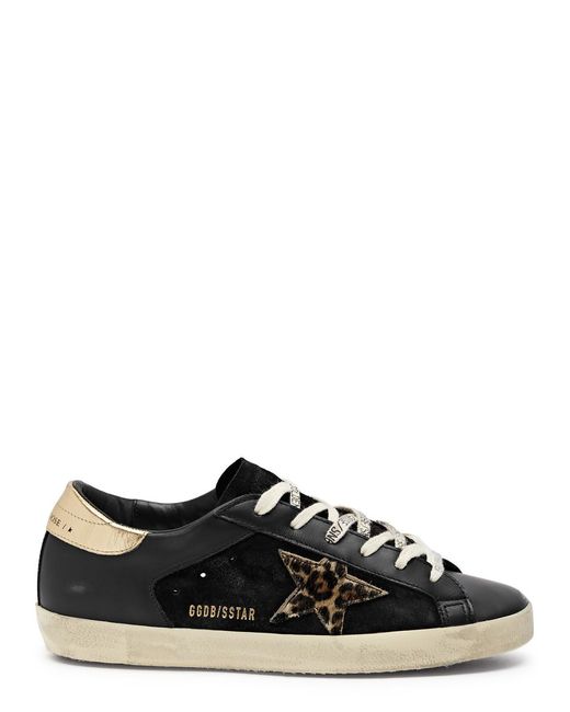 Golden Goose Deluxe Brand Black Super-star Panelled Leather Sneakers