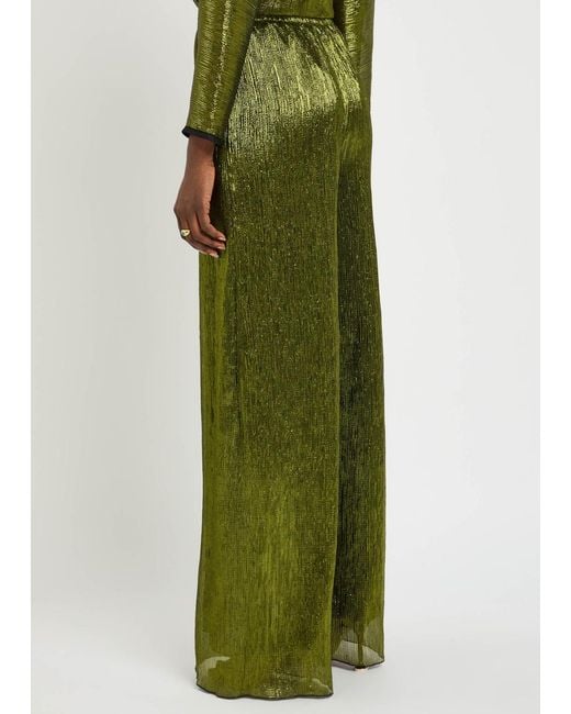 Forte_forte Green Lamé Voile Trousers