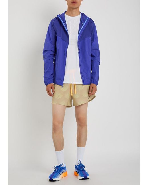 Nike Blue Dri-Fit Hooded Stretch-Nylon Running Jacket for men