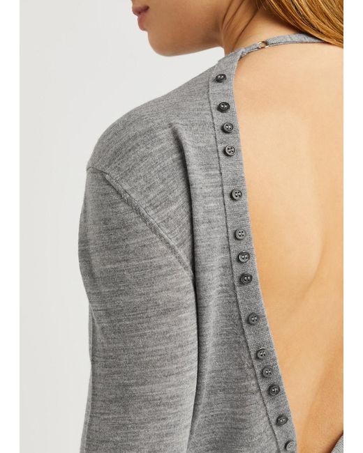 Jacquemus Gray Le Pull Rica Draped Wool-blend Jumper